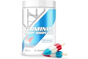 ‎NEOSUPPS NEOSUPPS Pre Workout Booster Terminus PUMP XXL Ice Pop 540g, ohne Koffein Booster, Fitness & Gym, vegan, Pump & Fokus, geprüfte Qualität, 8.000 mg L-Citrullin, 20 Portionen