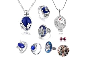 YOUU UoYu 28 piezas The Vampire Diaries Juego de pegatinas de joyería Elena Gilbert Apertura Vervain Locket Collar Zafiro Cristal Luz Día Familia Vampiro Cresta Anillos