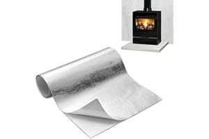 BOUFEIDA Hitzeschutzmatte, 60 x 280 cm Hitzeschutzfolie Selbstklebend, Isolierfolie, Hitzeschutzmatte Selbstklebend Rückseite, für Aluminium Schlauch Rohrisolierung, Platte Badezimmer Auto