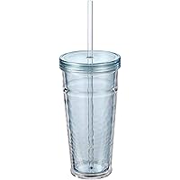 bremermann Thermobecher mit integriertem Trinkhalm, 650 ml Inhalt (Blau)