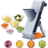 Orret Home Professional Push Grater Chopper &ndash; 3 Blade Stainless Steel Cutting, Mandolin Chopping and Grating Tool &ndash; Vegetable