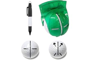 Stripe linjemarkör för golfboll med penna, grön plast