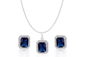 Crystalline Azuria Gioielleria Parures per Donne Nozze Sposa Parure Con Collana e Orecchino per la Sposa Zirconia Damigella D'onore Gioielleria