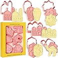 SQHOHO Ramadan Eid Mubarak Cookie Cutters 1 Set/ 6pcs 3D Cookie Mold Fondant Stamp Baking Mold Cake Decorating Tool, Mosque, Lantern, Camel, Star, Moon, Islamic Star