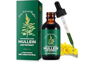TOOFFI Mullein Leaf Extract for Lungs,60ML Premium Mullein Leaf Extract Drops Balance Mullein Drops for Lungs,Vegan Premium Mullein Leaf Extract Fast Absorption