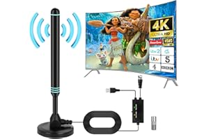 DAJASD Wewnętrzna antena telewizyjna, przenośna antena telewizyjna DTMB, potężna wzmocniona antena wewnętrzna, cyfrowa antena HD do użytku wewnątrz i na zewnątrz, cyfrowa antena telewizyjna DVB-T2,