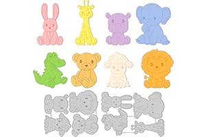 GLOBLELAND Fustelle In Metallo per Animali Conigli Giraffe Zoo Leone Pecore per Animali Dello Zoo per Orsi Ippopotami Fustelle per Fai Da Te Album di Carta Decorazioni per Biglietti