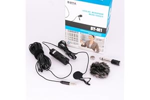 BOYA by-M1 Lavalier Microphone for iPhone with Free Windshield for Smartphones Mobile Phone DSLR Cameras PC Interviewing Vlogging Livestreaming