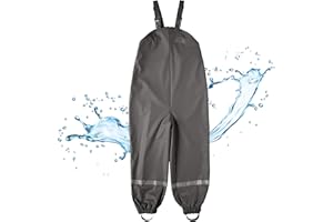 BMS® Regenhose für Kinder mit Latz, ideale Matschhose und Buddelhose, 100% wasserdicht, besonders hautfreundlich und weich Softskin, Oeko-Tex, strapazierfähig, langlebig für Mädchen, Jungen