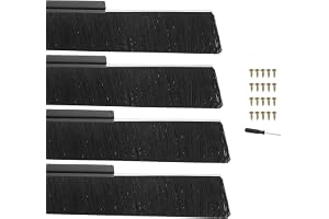 PATIKIL Dörrborste, 119,9 cm borstlar x 4,72 cm långa, 4 set H-formad hållare av aluminiumlegering för dörrsälen, väderskalning för garage, Svart