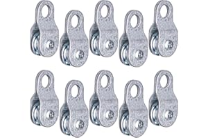 KCNOFNC Polea con 2 rodamientos de bolas, para cuerdas de 6 mm, cable de acero, capacidad de carga de 32 kg, 10 unidades