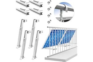 zhongko Balkonkraftwerk Halterung Befestigung für 2 Solarmodul, Solarmodul Halterung Balkon Neigungswinke 0° & 15-30°, Wandhalterung Balkonkraftwerk