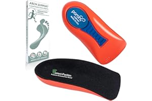 Correct-Position Orthotic Insoles: Plantar Fasciitis Relief | 3/4 Length | Arch Support for Overpronation & Flat Feet - Reduce Heel, Knee, & Back Pain | Men, Women, Kids Running | 1 Pair