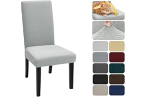 XINEAGE Fundas para Sillas Pack de 6 Fundas sillas Comedor Fundas elásticas, Funda Protectora extraíble para Muebles de Comedor, Hotel, Cocina (Gris Astilla)