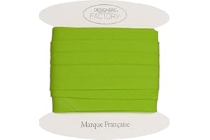 DESIGNERS-FACTORY Nastro in sbieco di cotone per bordare cucito - vari colori disponibili - Nastri per raffinate rifiniture in cotone piegato – Nastro Sbieco cotone bordino per tessuti (Di 5 metri, Verde chiaro)