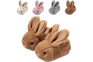 Hitopteu Kapcie dziecięce chłopcy dziewczęta urocze kapcie królik zimowe pluszowe ciepłe buty domowe miękkie antypoślizgowe nowość królik kapcie dla malucha