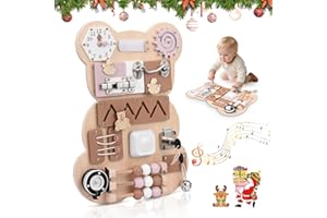 GJCrafts Busy Board per Bambini Pannello Sensoriale Montessori Tavole Montessori in Legno per l'apprendimento delle Abilità di Vita per 1-6 Regalo Bambini e Bambine
