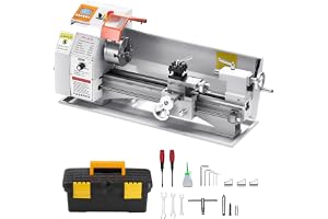 VEVOR Arbetsmetallsvarv elektrisk gänga 220 x 450 mm, automatisk matning, 2 500 varv/min, 1 250 W, borstlös motor, med tillbehör, metallsvarv för bearbetning av precisionsdelar