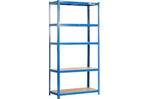Rhino Racking - 5 Tier Heavy-Duty Industrial Storage Shelves - Blue - 180x90x40cm