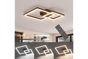 Klighten Lampa sufitowa LED 35 W ściemniana z pilotem zdalnego sterowania, nowoczesna lampa sufitowa, aluminiowa dekoracyjna lampa sufitowa do salonu kuchni przedpokoju sypialni, 3000-6000K, czarna