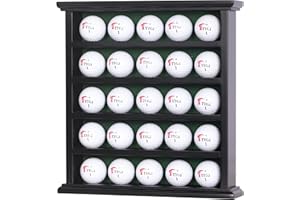 DisplayGifts Golf Ball Display Case Wall Rack Cabinet No Door GB25 Black