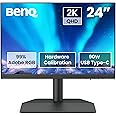 BenQ SW242Q 24-inch 2K 16:10 Photographer MacBook/Windows Compatible Monitor, 99% Adobe RGB, 98% P3, Hardware Calibration, 90W USB-C, TUV Anti-Reflection Cert., 16-bit 3D LUT, HDR10