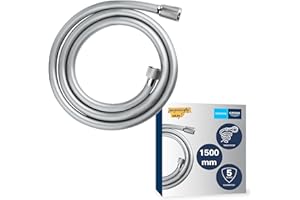 GROHE Vitalioflex, Duschschlauch 1,50m (flexibler knickfester Brauseschlauch für die Dusche, druckbeständig, universaler Anschluss, keine Dichtungsringe notwendig), chrom, 28743002