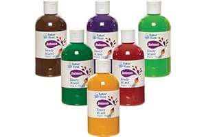 Baker Ross FN244 Autumn Ready Mixed Poster Paint Set 150ml - Box of 6, Paint Value Pack of Bottles, Paint for Kids