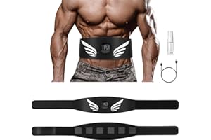 Profey Elettrostimolatore Addominali, EMS Elettrostimolatore Muscolare con 10 modalità 30 Intensità, Stimolatore Muscolare con Indicatore di Consumo Calorico, Elettrostimolatori Muscolari Ajustable