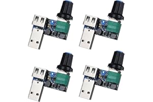RUNCCI-YUN 4 Pcs USB Fan Speed Controller DC 5V Mini Fan Speed Controller USB DC 5V-12V to 2,5~7,5 V USB with Switch Speed Module
