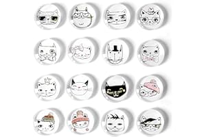 Cosylove 16 imanes de nevera con flor, cristal de cristal, imanes de nevera para armarios de oficina/pizarras blancas, fotos, bonitos imanes decorativos para el hogar, decoración de gato (30 mm)