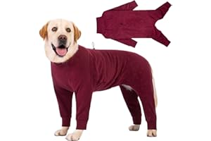 Cyponpy Embossing Medium/Large Dog Coat with Legs - Long Sleeve Dog Fleece Jacket for Winter