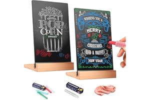 AYIFAN A5 Mini Kreidetafel Aufsteller Zeichen doppelseitige kleine Tafel für Kinder mit kreide,Menü Board Message Tabletop Board mit hölzernen Stand für Schule, Hochzeit,Party Event Dekoration 2pcs