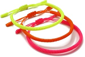 LUCKY BUDDHIST - 3 bracelets porte-bonheur tibétains + cadeau bouddhiste ! - Fait main. Ajustable à votre poignet. Pour hommes et femmes. Bracelets d'amitié en tissu tressé