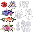 5 Sets Flower Cutting Dies for Card Making 3D Foam Flower Various Shaped Petals Leaves Metal Die Cuts for Christmas Card Paper Craft Scrapbooking Art Photo Album DIY
