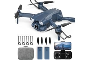 FAKJANK F406 Drone con Telecamera per Adulti, Droni Pieghevole 4K HD FPV, Lente orientabile a 135°, Quadricottero RC con Mantenimento dell'altitudine e Modalità Senza Testa per Principianti, 2 Batterie