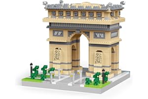 ALLTOGETHO Paris Arc de Triomphe Micro blocs de construction – Plus de 1800 pièces modèle d'architecture 3D pour adultes, affichage de collection stimulant, jouets anti-stress