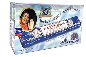 GEOFOSSILS Genuine SATYA SAI BABA - NAG CHAMPA Variety Mix 12 X 15G Box of Incense, IN.