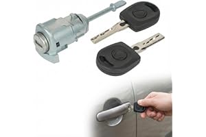 Pexorin Cilindro de Cerradura de Puerta del Conductor Ringt Izquierdo, for Seat, Cordoba Ibiza III 6L3837167B 6L3837168B con Llave 2002-2008 Cilindro de Cerradura de Encendido(RINGT2 x Key)