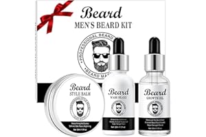 MRCUVARYAS Beard Grooming Kit For Men, Stocking Fillers For Men With Beard Shampoo,Beard Growth Oil,Balm, Valentine Gifts For Men, Beard Growth Care Kit For Men, Father's Day, Christmas Gifts For Men
