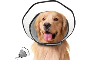 VavoPaw Soft Dog Cone Collar for After Surgery, Adjustable Dog Recovery Collars for Large Medium Small Dogs, Breathable Dog Protective Cone for Pets to Stop Licking, Dog Surgery Collar, XL Size, Grey