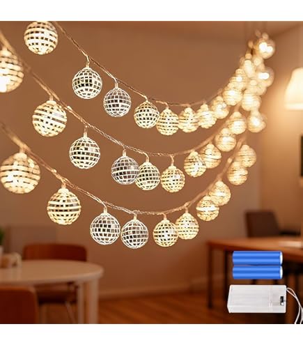 lichtsnoer bal iriserend met 10 lampjes warm wit 5 x 5 x 165 cm kopen