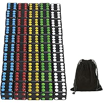 FAS Dés à Coins Ronds Lot De 20 Dés De Coin Arrondi De 16 Mm à 6 Côtés