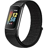 Runostrich Sport Loop nylonarmband kompatibelt med Fitbit Charge 5-band, justerbar andningsbar ersättning mjuk nylon klockarm