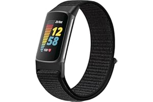 Runostrich Sport Loop Cinturino in nylon compatibile con Fitbit Charge 5, regolabile, traspirante, ricambio morbido in nylon, per uomo e donna