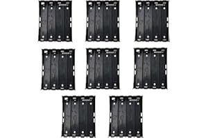 18650 Battery Case Holder, Ltsstoreuk 8 Pieces 4 Slots x 3.7 V DIY Battery Storage Box, in Parallel/Series Black Plastic Batteries Case with Pin for Soldering 4 x 18650