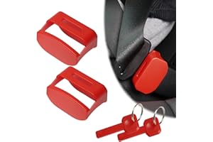 GanEn Buckle Guard-Preventing Children Unbuckling Themselves While Driving (2 Pack) (Red)