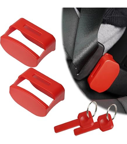 2 Copri Cintura Di Sicurezza Per Auto Anti-Sganciamento Per Bambini - Serrature Universali In ABS Con Chiave, Sicurezza Aggiuntiva