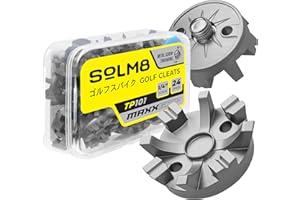 SOLM8- Metal Spikes for Golf Replacement Cleats for Cricket Spike Shoes, Lightweight TPU Cleat with Metal Threading Screw Size ¼ Inch