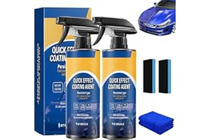 DAMIGHT 2Pcs Quick Effect Coating Agent, 3 in 1 High Protection Quick Car Coating Spray, Waterless Car Wash Quick Effect Coating Agent, Coating Renewal Agent, Car Wax Polish Spray for Cars